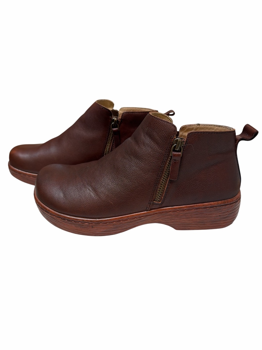 Alegria Oak 6311 Leather Ankle Boots EU 38 Brown Comfort Wedge - Picture 6 of 14
